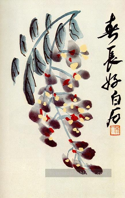 Qi Baishi la branche de Wisteria vieille Chine à l’encre Peintures à l'huile